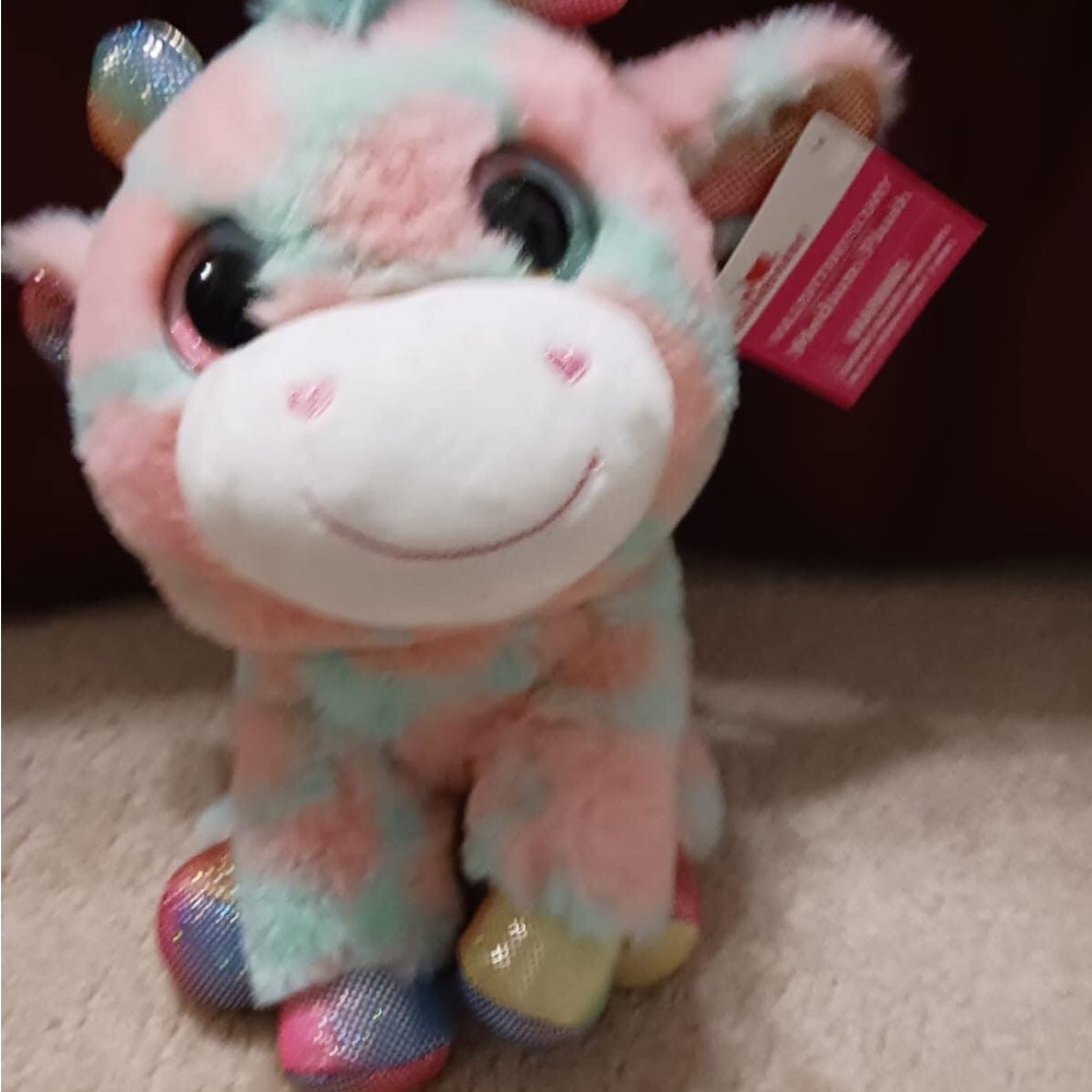 Plush Rainbow Giraffe Toy